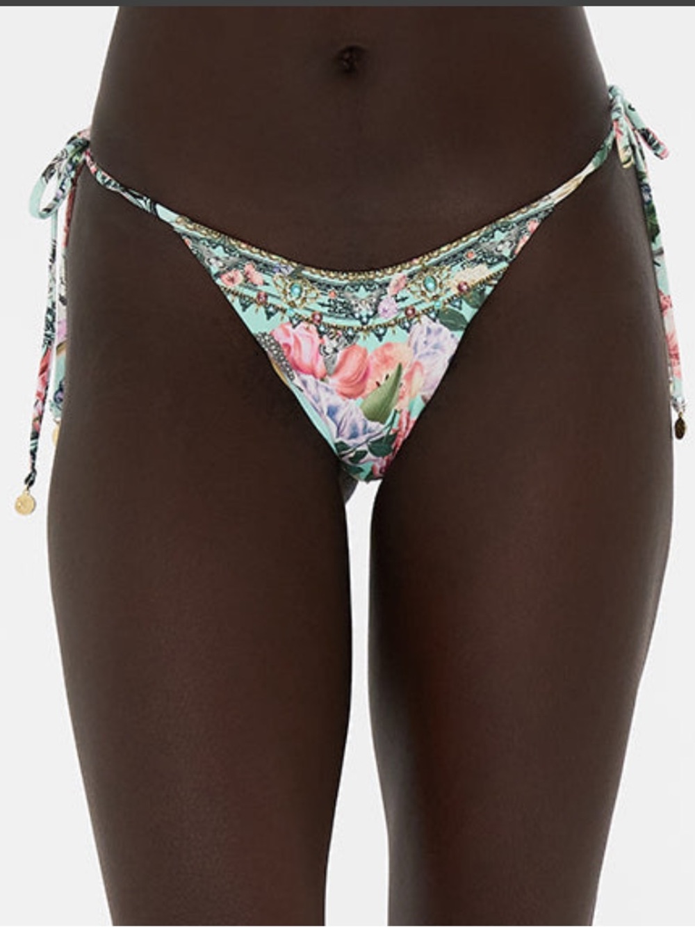 NWT $199 Per Roman Camilla Embellished Side Tie Skimpy Bikini Pant Size L - Picture 10 of 14